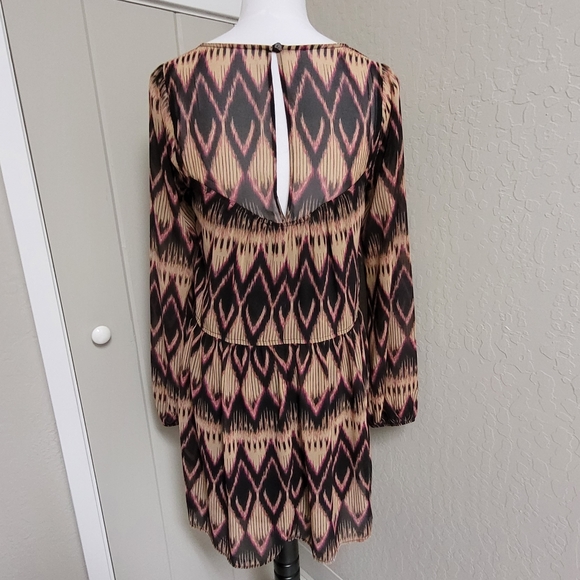 Express Aztec Chiffon Swing Midi Dress Small - Picture 2 of 15